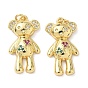 Латунные микро проложить кубического циркония подвески, медведь, с целью перехода в кольце, без свинца и без кадмия, долговечный, реальный 18 k позолоченный, стойки покрытие