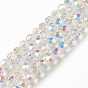 Transparent Electroplate Glass Beads Strands, Faceted, AB Color, Abacus