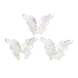 UV Plating Acrylic Bead, Iridescent, Butterfly