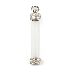 Acrylic Empty Bottle Tube Vial Pendants, with Brass Findings