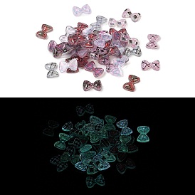 Luminous Resin Decoden Cabochons, Glow in the Dark, Two Tone Bowknot