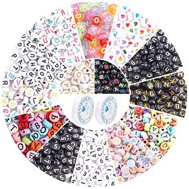 SUNNYCLUE DIY Stretch Bracelet Making Kits, with Acrylic Beads and Clear Elastic Crystal Thread
