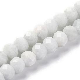 Natural Aquamarine Beads Strands, Faceted, Rondelle