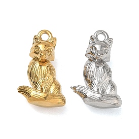 Pendentifs en acier inoxydable, breloques en forme de chat