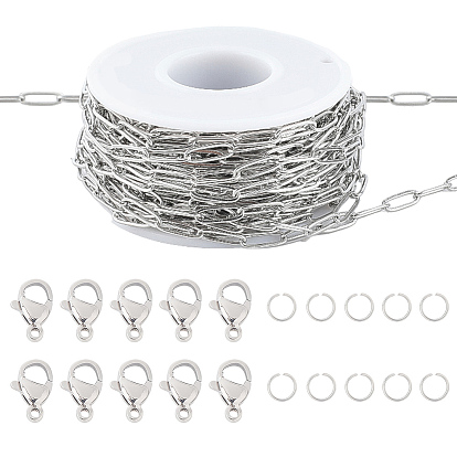 Сделай сам 304 наборы для изготовления цепочек-скрепок из нержавеющей стали, ожерелий/браслетов