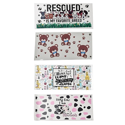 Прозрачная пленка с изображением животных, наклейки для переноса на стеклянные стаканы, Переводные наклейки на чашки из самоклеящейся пленки для домашних животных для поделок из чашек