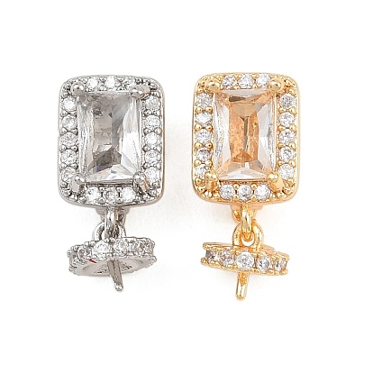 Латунное микропейв, прозрачный кубический цирконий, складные застежки, прямоугольные, за половину пробурено бисера