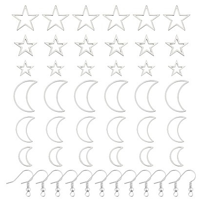 Сделай сам 304 набор для изготовления сережек-подвесок в виде луны и звезд из нержавеющей стали