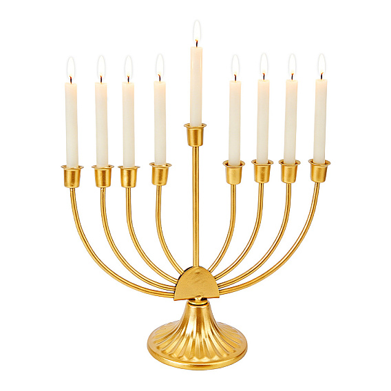Iron 9-Branch Menorah Candle Holder