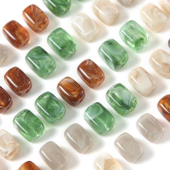 Бусины из cмолы, бусы из искусственного камня, прямоугольные