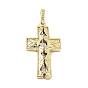 Brass Split Big Pendants, Cross Charms, Long-Lasting Plated, Rack Plating, Lead Free & Cadmium Free