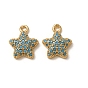 Pendentifs turquoise synthétiques, breloques étoiles en laiton, sans nickel