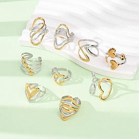 304 открытые манжеты из нержавеющей стали для женщин, золотой & нержавеющая сталь