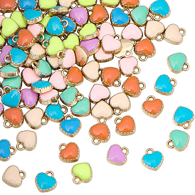 100Шармы из сплава эмали, сердце, золотой свет