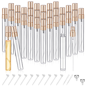 75шт. стеклянный флакон для духов многоразового использования, с 2шт. алюминиевых воронок, 2пластиковая капельница, 10пластиковый насос