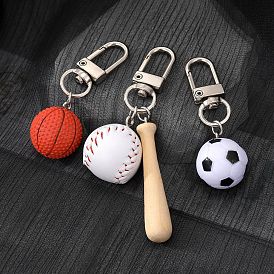 Mini Basketball Football Keychain Sports Bag Pendant Creative Simulation Hanging Decoration