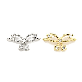 Латунные подвески из прозрачного кубического циркония, без кадмия, без никеля и без свинца, бантом ссылки