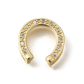 Латунный микро pave прозрачный кубик циркония подвески, долговечный, без кадмия и без свинца, подкова