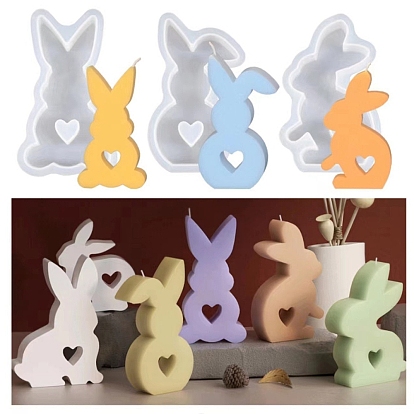 Moules à bougies en silicone pour Pâques, bricolage, pour la fabrication de bougies, lapin