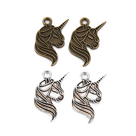 Сплавочные сеттинги для кулона, тибетский стиль, без кадмия и без свинца, единорог