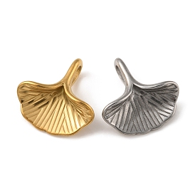 304 Stainless Steel Charms, Ginkgo Leaf Charm