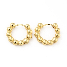Brass Ball Beaded Hoop Earrings for Women