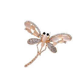 Dragonfly Alloy Crystal Rhinestone Insect Brooch