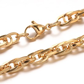 304 pulseras de cadena de la cuerda de acero inoxidable, con broches de langosta, 215x5 mm