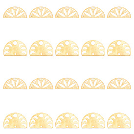 20шт 2 стили латунные подвески для разъемов, лазерная резка, полукруглые звенья