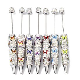 Шариковая ручка с шариком, украшенная стразами из сплава и полимерной глины в форме бабочки, бисерная ручка, для индивидуальной ручки с ювелирными бусинами