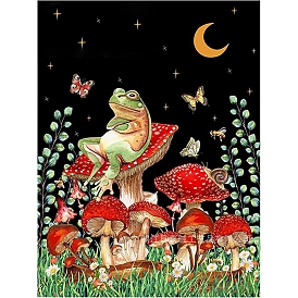 DIY Mushroom & Frog 5D Diamond Painting Full Drill Kits, including 1 Sheet Canvas Painting Cloth, 22 Bags Resin Rhinestones, 1Pc Diamond Sticky Pen, 1Pc Tray Plate and 1Pc Glue Clay
