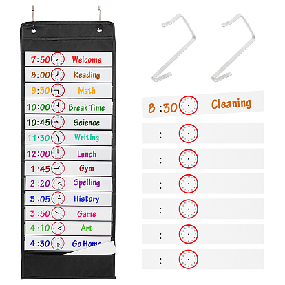 Cloth Hanging Storage Bags, with Hook Hanger and Paper Cards, Rectangle