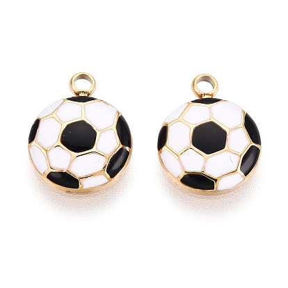 304 нержавеющей стальной эмали подвески, прелести футбола, ионное покрытие (ip), реальный 18 k позолоченный
