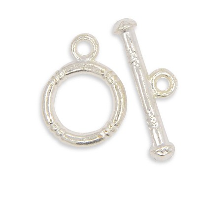 Alloy Ring Toggle Clasps, Ring: 16x12x2mm, Hole: 2mm, Bar: 20x7x2mm, Hole: 2mm