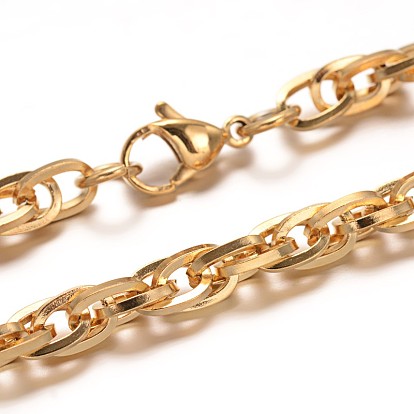 304 Stainless Steel Rope Chain Bracelets, with Lobster Clasps, 215x5mm