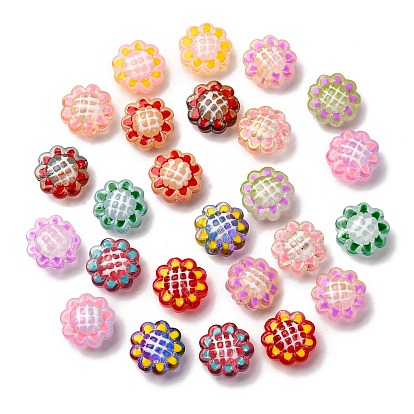 Стеклянные эмалевые бусины, бусины ручной работы, подсолнечник