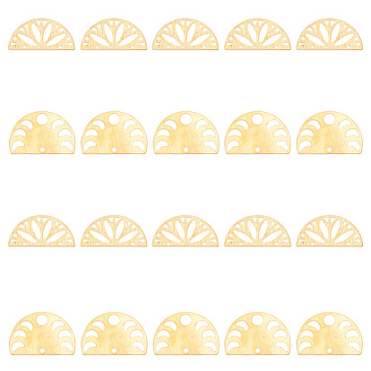 20шт 2 стили латунные подвески для разъемов, лазерная резка, полукруглые звенья