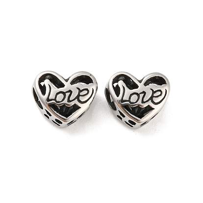 316 Surgical Stainless Steel  Beads, Heart
