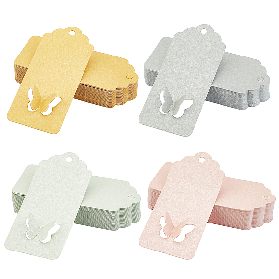 200 Pcs 4 Colors Paper Display Card, with Butterfly Pattern