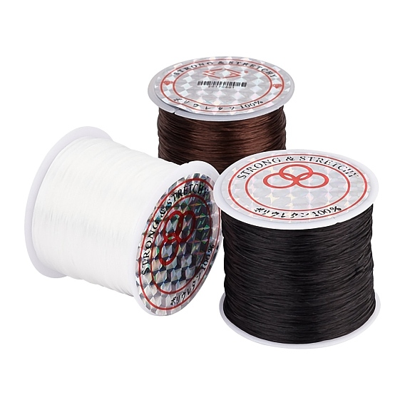 Flat Elastic Crystal String, Elastic Beading Thread, for Stretch Bracelet Making, Dyed