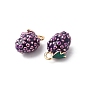 Real 18K Gold Plated Tone Brass Enamel Charms, Grape Charm