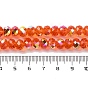 AB Color Plated Transparent Electroplate Beads Strands, Faceted, Round