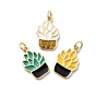 Латунь эмаль подвески, прелести растений, стойки покрытие, долговечный, без кадмия и без свинца, реальный 18 k позолоченный, с целью перехода в кольце