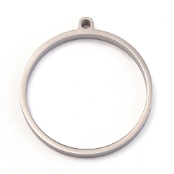 304 pendentifs de polissage à lunette arrière ouverte en acier inoxydable, pour diy uv résine, une résine époxy, pendentifs de bijoux de fleurs pressées, anneau