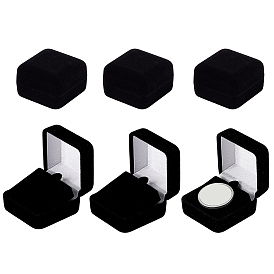 Пластиковый чехол с бархатными упаковочными коробками для брошей, квадратный