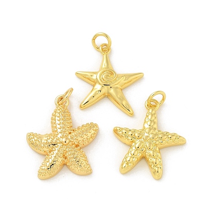 Латунные подвески, без кадмия, без никеля и без свинца, прелести морская звезда, с целью перехода в кольце
