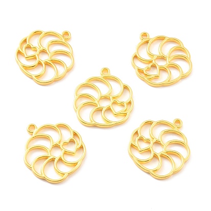 Alloy Open Back Bezel Pendants, for DIY UV Resin, Epoxy Resin, Pressed Flower Jewelry, Cadmium Free & Lead Free, Flower with Star