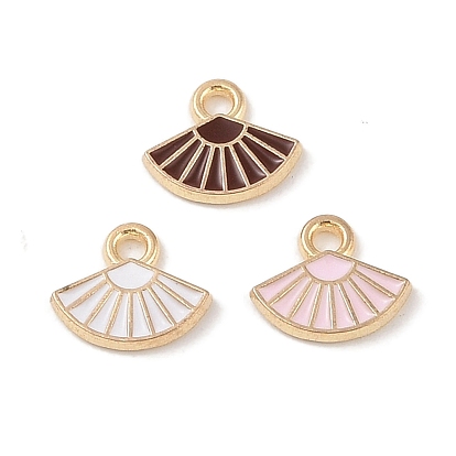 Legierung Emaille Reize, Licht Gold, Fan-Charme