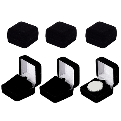 Пластиковый чехол с бархатными упаковочными коробками для брошей, квадратный