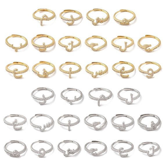 Стойка с покрытием из латуни с кубическим цирконием и арабскими буквами, регулируемые кольца для женщин, без кадмия и без свинца, долговечный